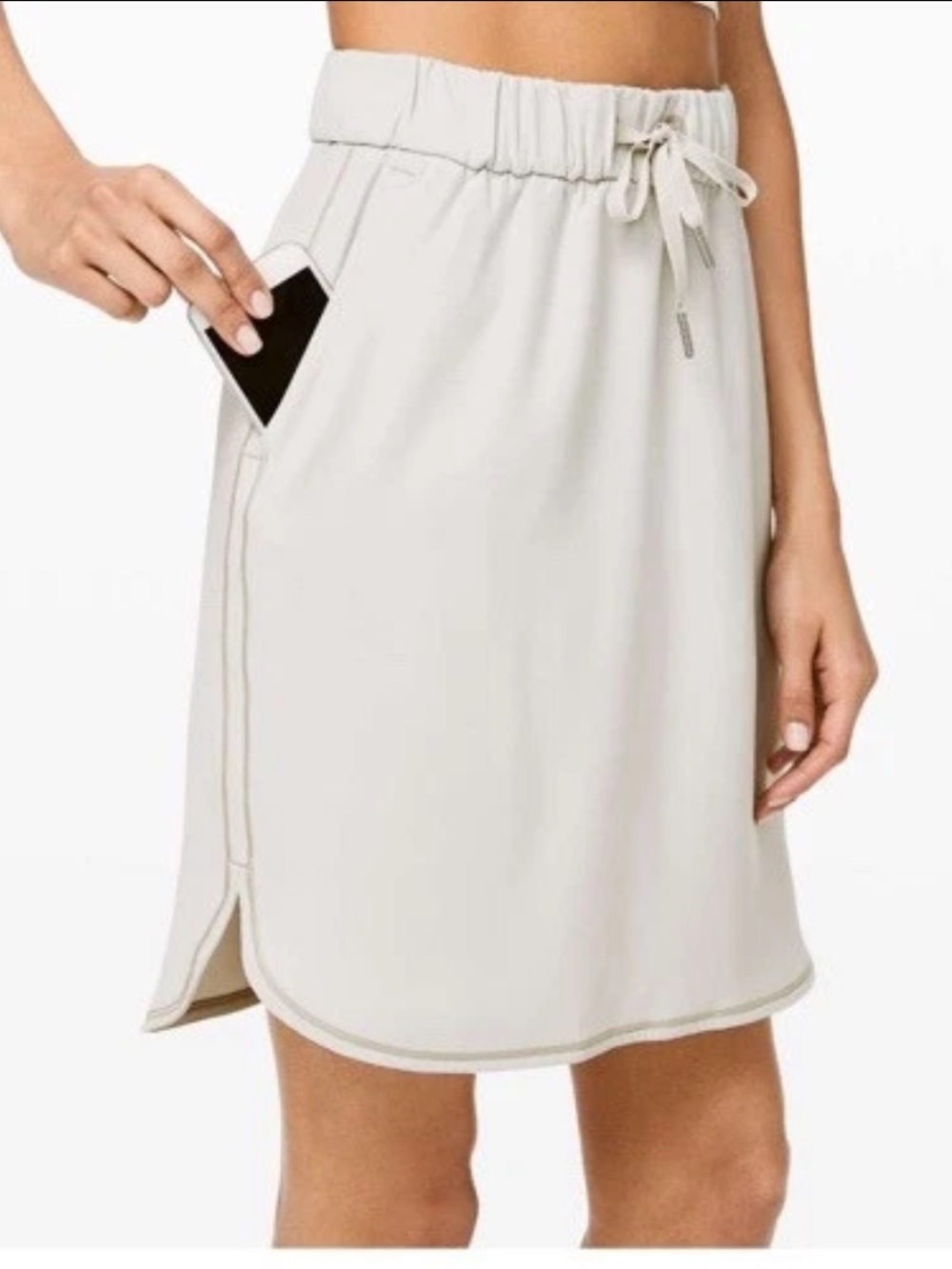 Lululemon Athletica Drawstring Pocket On The Fly Skirt Size 10 Silverstone